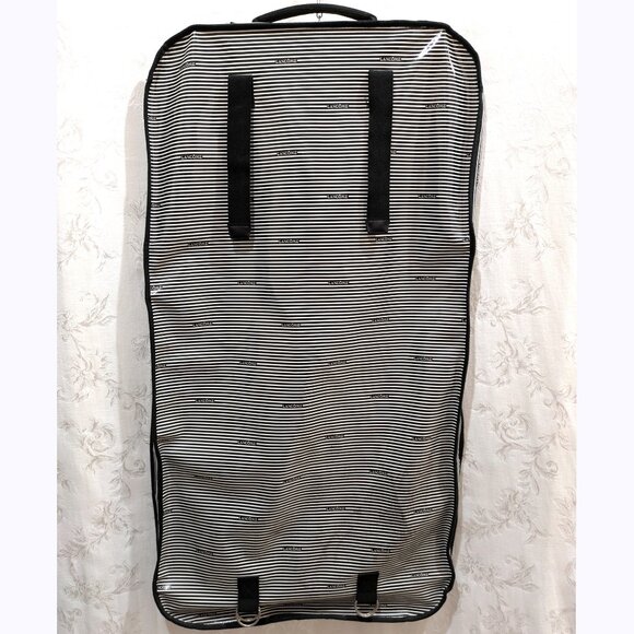 Vintage Lancôme Hanging Garment Bag Logo Stripe Travel Clothing Luggage Luxury - Picture 5 of 7